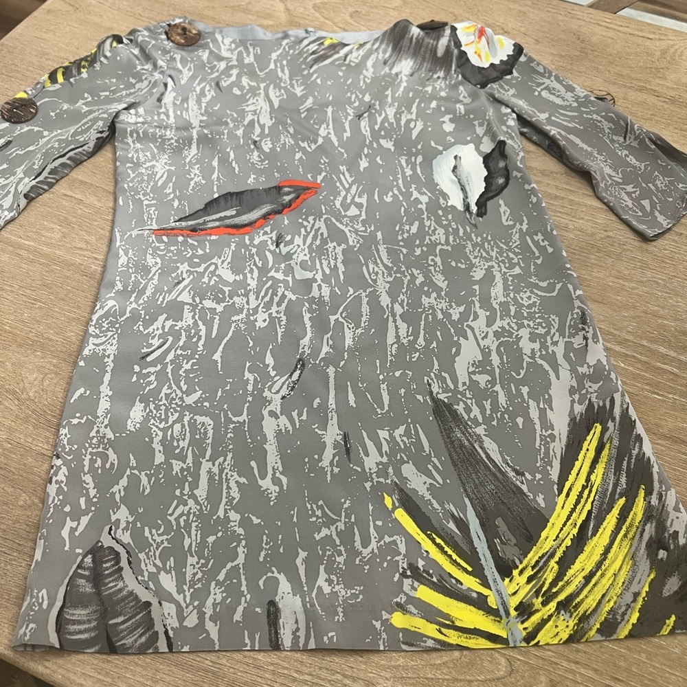 Miss Davenport silk shell print mini dress